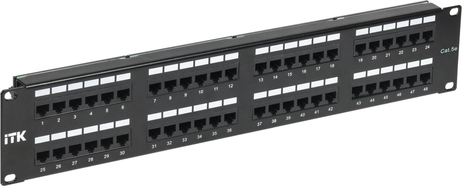Патч-панель ITK PP48-2UC5EU-D05 19" 2U 48xRJ45 кат.5e UTP