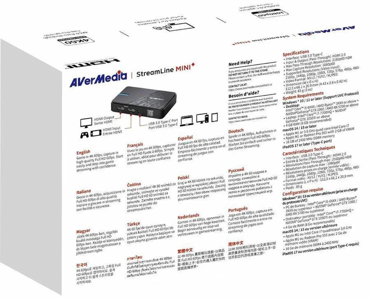 Карта видеозахвата Avermedia StreamLine MINI+ GC311 внешний UBS Type-C