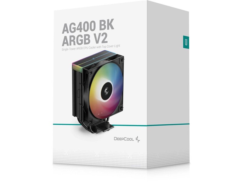 Устройство охлаждения(кулер) Deepcool AG400 Bk V2 ARGB Soc-AM5/AM4/1200/1700/1851 черный 4-pin 31.6dB Al+Cu 220W 643gr Ret (R-AG400-BKAMMN-GJD)