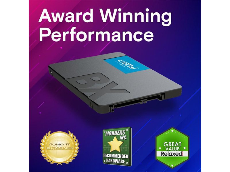 Твердотельный накопитель Crucial 2.5" 4000GB MX500 Client SSD CT4000MX500SSD1 7mm, SATA3, 3D TLC, R/W 560/510MB/s, IOPs 95 TBW 1000, DWPD 0.23