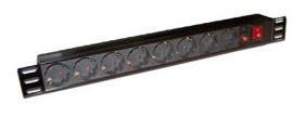 Блок распределения питания Lanmaster TWT-PDU19-10A8P-1.8 гор.размещ. 8xSchuko базовые 10A Schuko 1.8м