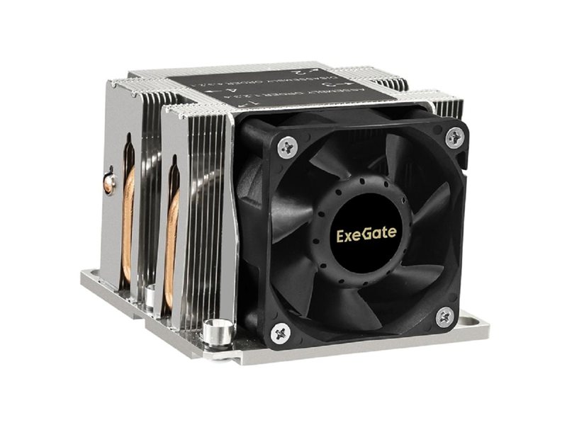 Exegate EX293439RUS Кулер ExeGate ESNK-P0068AP4.PWM.2U.3647.Cu (Al+Cu, 2U, 4 тепл. трубки, LGA3647, TDP 205W, PWM, 2100-6800RPM, 2 ball bearing, 4pin, 52db, 430г, на винтах, с термопастой, Retail box)
