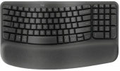 Клавиатура Logitech Wave Keys графитовый USB беспроводная BT/Radio slim Ergo LED (подставка для запястий) (920-012319)