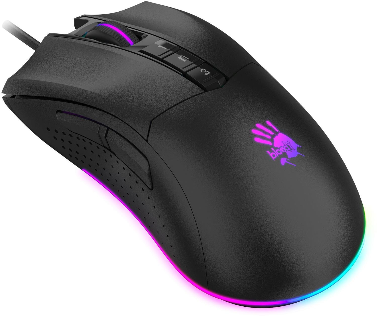 Мышь A4Tech Bloody P90s черный оптическая 8000dpi USB 7but (P90S STONE BLACK)