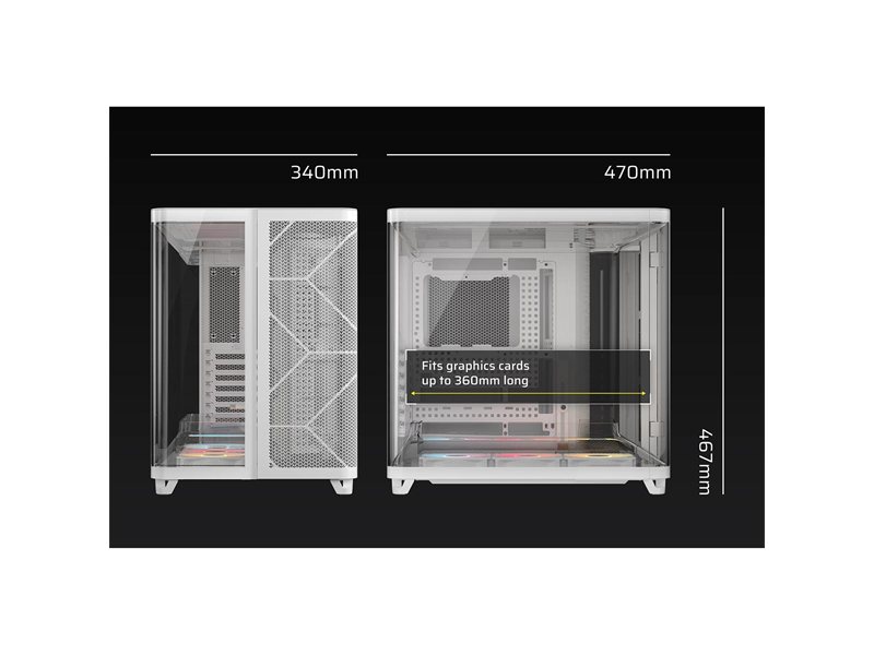 Корпус без блока питания/ Case Corsair AIR 5400 RS-R ARGB, Midi-Tower, TG, 3x120mm ARGB reverse fans, 2xUSB-A 3.2, 1xUSB 3.2 Type-C, E-ATX, ATX, mATX, mITX White
