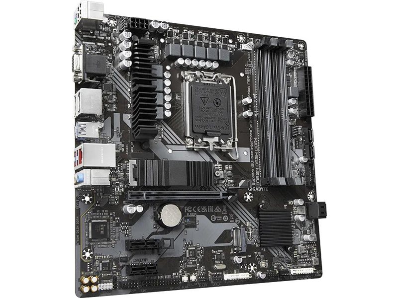 Материнская плата MB GIGABYTE INTEL B760 s1700, 4xDDR4(128GB), D-SUB/HDMI 2.0/2xDP, 1xPCIe 4.0x16, 2xPCIe 3.0, 1xLAN (2.5GbE), 4xSATA 6Gb/s, 2xM.2, 1xUSB-C, 3xUSB 3.2, 2xUSB 2.0, mATX