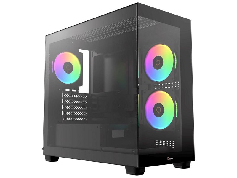 Корпус ПК без блока питания/ Case Ocypus Gamma C52 BK ARGB, Mini-Tower, TG, 3x120mm ARGB, 1xUSB-A 3.0 + 2xUSB 2.0, mATX, mITX Black