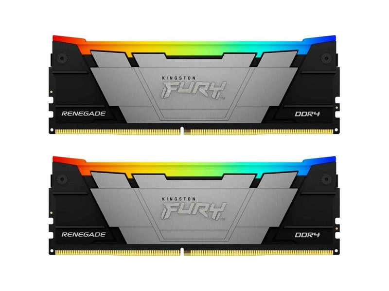 Модуль памяти Kingston 16GB DDR4 3200 FURY Renegade RGB Black XMP Non-ECC Unbuffered DIMM (Kit 2*8gb) 1RX8 16-18-18 1.35V 288-pin 8Gbit