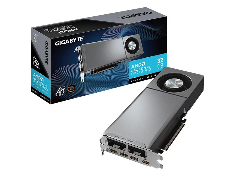 Видеокарта Gigabyte AI PRO R9700 AI TOP 32GB GDDR6 256bit 3xDP HDMI BLOWER RTL