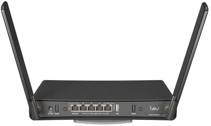 Роутер беспроводной MikroTik hAP ac3 (RBD53IG-5HACD2HND) AC1200 10/100/1000BASE-TX черный