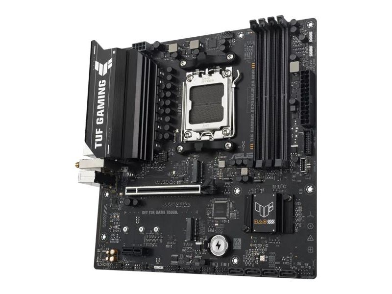 Материнская плата ASUS TUF GAMING A620AM-PLUS WIFI, AM5, A620A, 4*DDR5, 4*SATA, 2*M.2, 2*USB 3.2, 4*USB 2.0, 1*PCIx16, 1*PCIx1, 2*DP+HDMI, mATX; 90MB1MZ0-M0EAY0