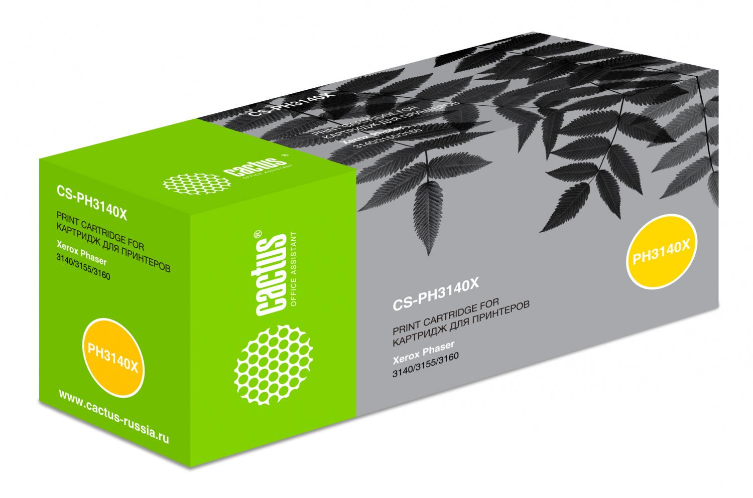 Картридж лазерный Cactus CS-PH3140X 108R00909 черный (2500стр.) для Xerox Phaser 3140/3155/3160
