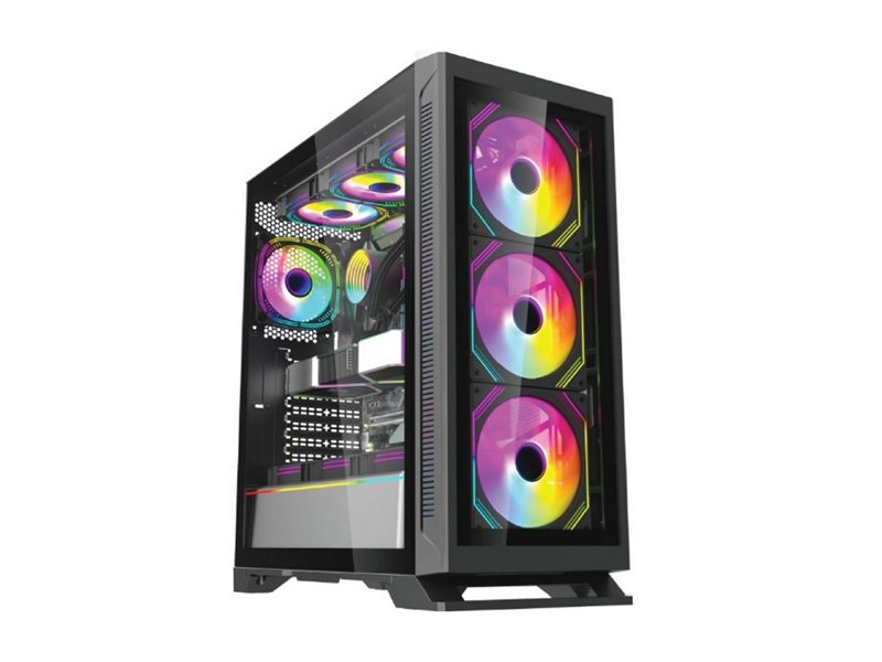 Корпус для ПК Forza FZ-G901 EATX Case, black, w/o psu,Tempered glass front panel, 2x3,5", 2x2,5",USB3.0*1+USB3.0