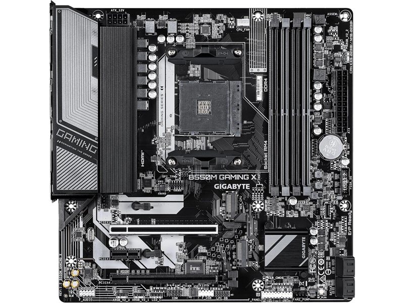 Материнская плата Gigabyte B550M GAMING X Soc-AM4 AMD B550 4xDDR4 mATX AC`97 8ch(7.1) GbLAN RAID+HDMI+DP