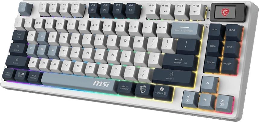 Клавиатура MSI GK600 механическая белый/синий USB беспроводная BT/Radio Multimedia for gamer LED (S11-43RUP01-HH9) кабель 1.8м