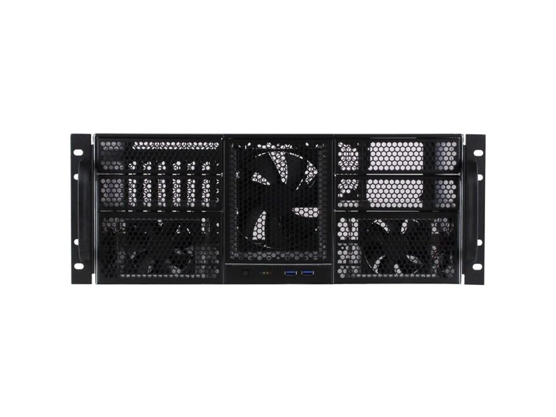 Procase RE411-D4H11-E-55 Корпус 4U server case,4x5.25+11HDD,черный,без блока питания,глубина 550мм,MB EATX 12"x13"