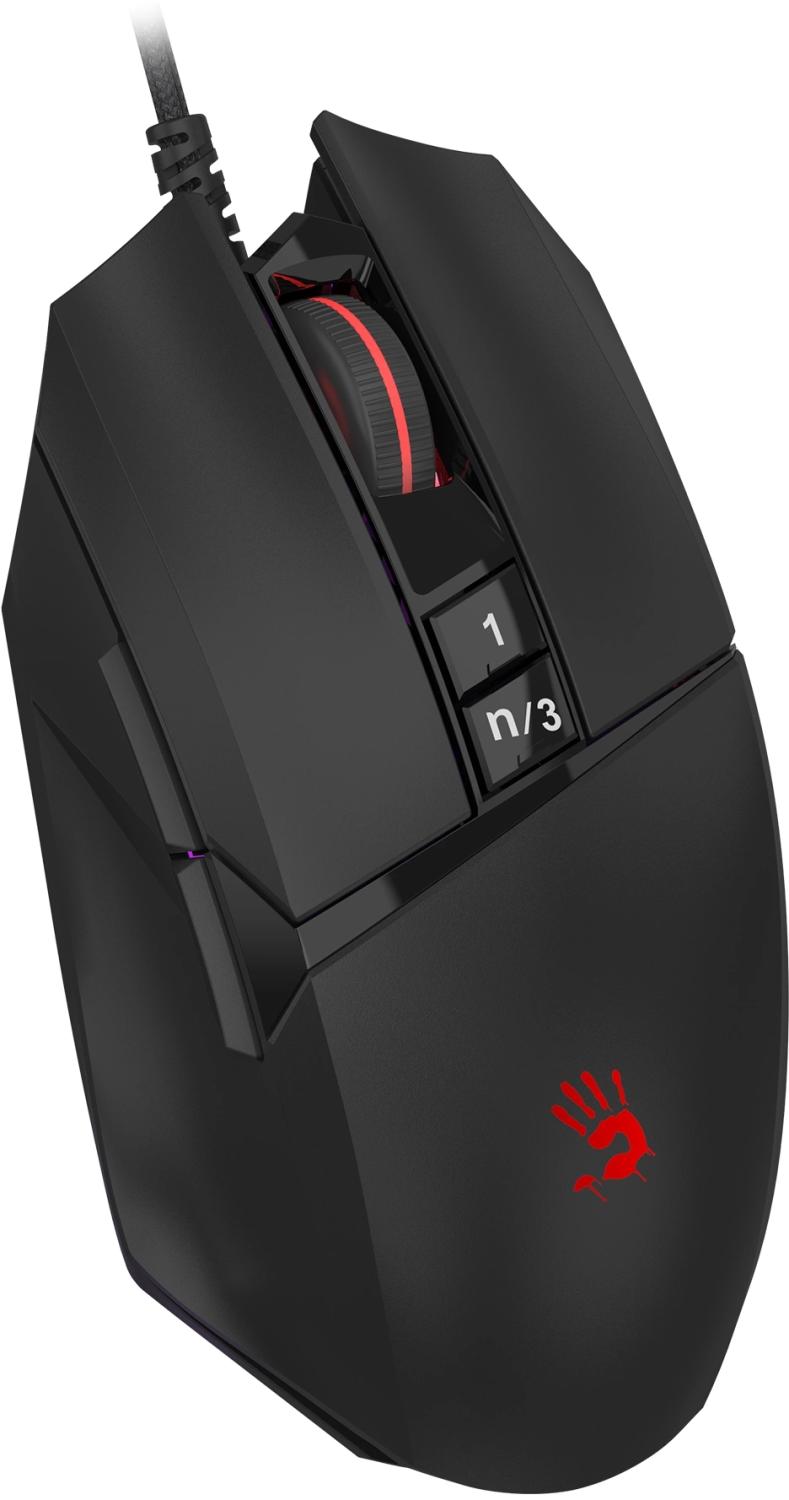 Мышь A4Tech Bloody W65 Max Mini черный оптическая 12000dpi USB 9but (W65 MAX MINI STONE BLACK)