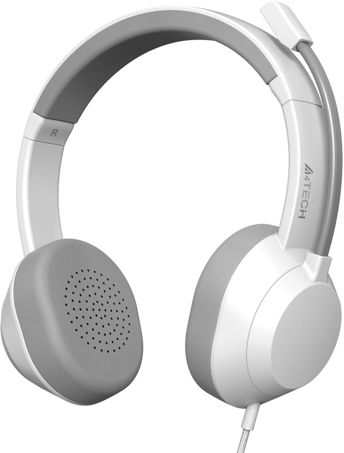 Наушники с микрофоном A4Tech Fstyler FH150U белый/серый 2м накладные USB оголовье (FH150U WHITE)
