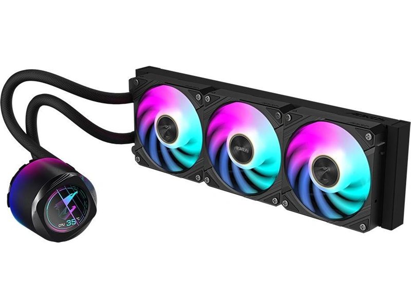 Система водяного охлаждения Gigabyte Aorus Waterforce X II 360 ARGB Soc-TR4/sTR5/AM5/AM4/1200/1700/1851 черный 4-pin 12-37.5dB Al LCD Ret (GP-AORUS WATERFORCE X II 360)