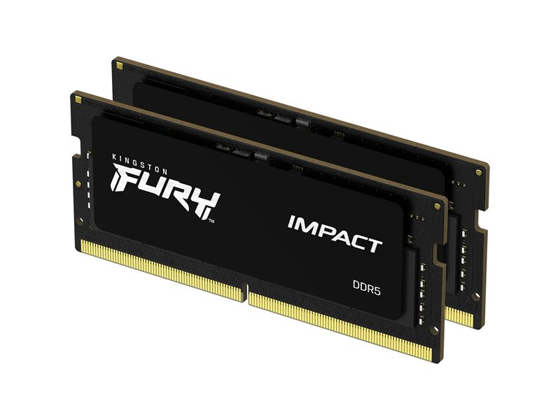 Память оперативная/ Kingston 16GB 4800MT/s DDR5 CL38 SODIMM (Kit of 2) FURY Impact PnP