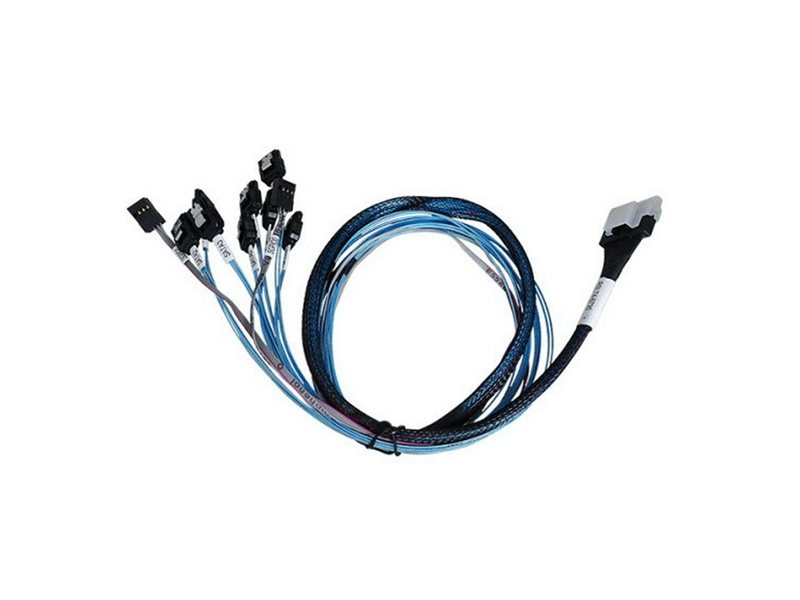 Кабель DiliVing DLSL74-9693 Slimline SASx8 (SFF8654) -to- 8 SATA + SideBand, 75CM