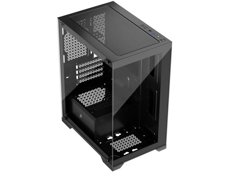 1STPLAYER MIKU Mi2 Black / mATX / 3x120mm LED fans / Mi2-BK-3F1