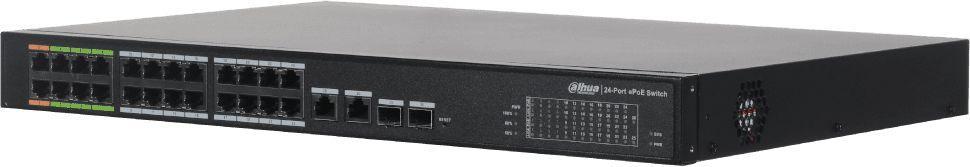 Коммутатор Dahua DH-LR2226-24ET-360 (L2) 24x100Мбит/с 2x1Гбит/с 2xКомбо(1000BASE-T/SFP) 22PoE+ 2PoE++ 360W управляемый