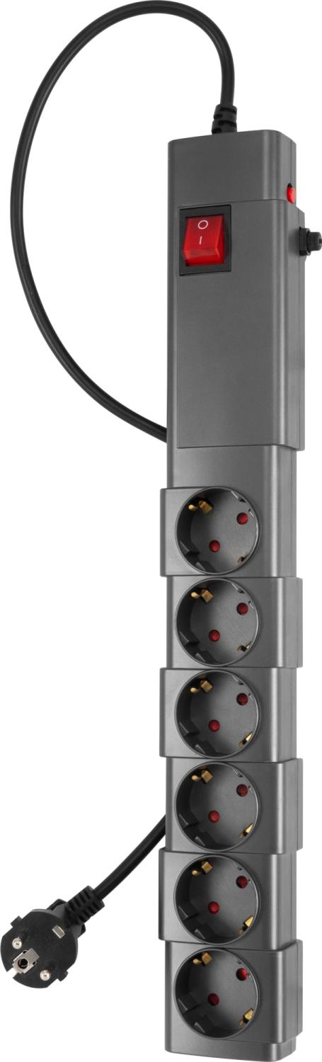 Сетевой фильтр Buro 600SPro-16-3-G 3м (6 розеток) графитовый (коробка)