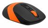 Мышь A4Tech Fstyler FG10S черный/оранжевый оптическая 2000dpi silent беспров. USB для ноутбука 4but (FG10S ORANGE)
