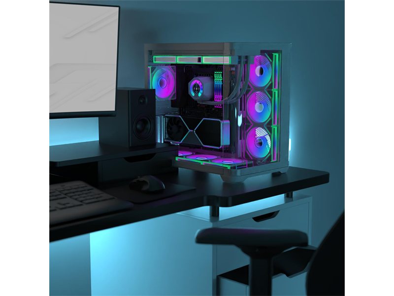 Корпус без блока питания/ Case Raijintek ATREUS BT4, Midi-Tower, TG, 4x120mm ARGB, 2xUSB-A 3.0 + 1xUSB Type-C , E-ATX, ATX, mATX, mITX Black