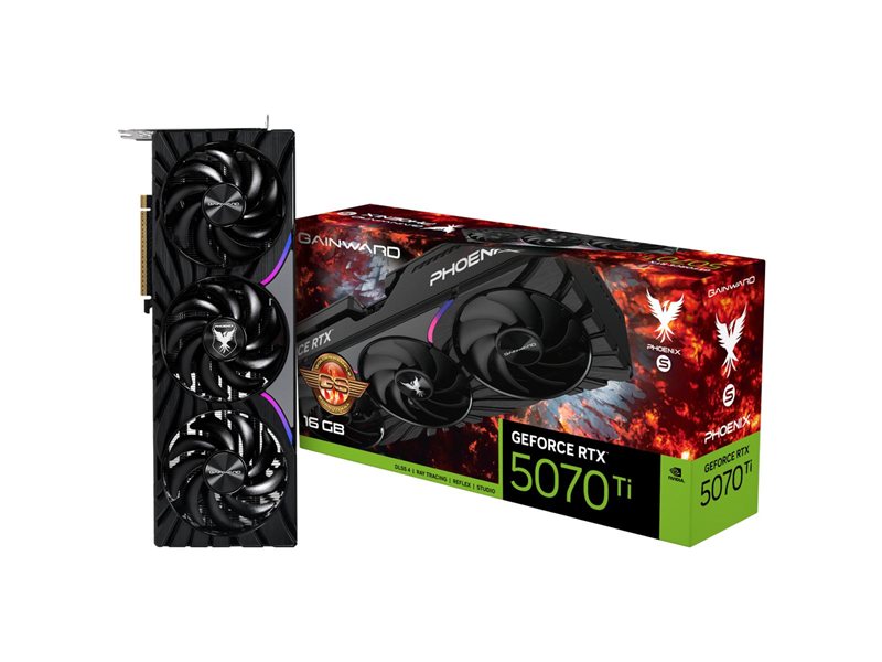 Видеокарта Gainward RTX5070Ti PHOENIX-S GS 16GB GDDR7 256bit 3xDP HDMI 3FAN RTL
