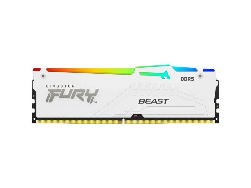 Память оперативная/ Kingston 32GB 5200MT/s DDR5 CL40 DIMM FURY Beast White RGB XMP