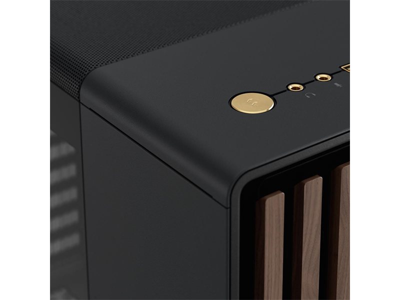 Корпус без блока питания/ Case Fractal Design North TG Dark Tint, Midi-Tower, 2x140mm, 2xUSB-A 3.2 + 1xUSB 3.2 Type-C ATX, mATX, mITX Wood panel, Charcoal Black