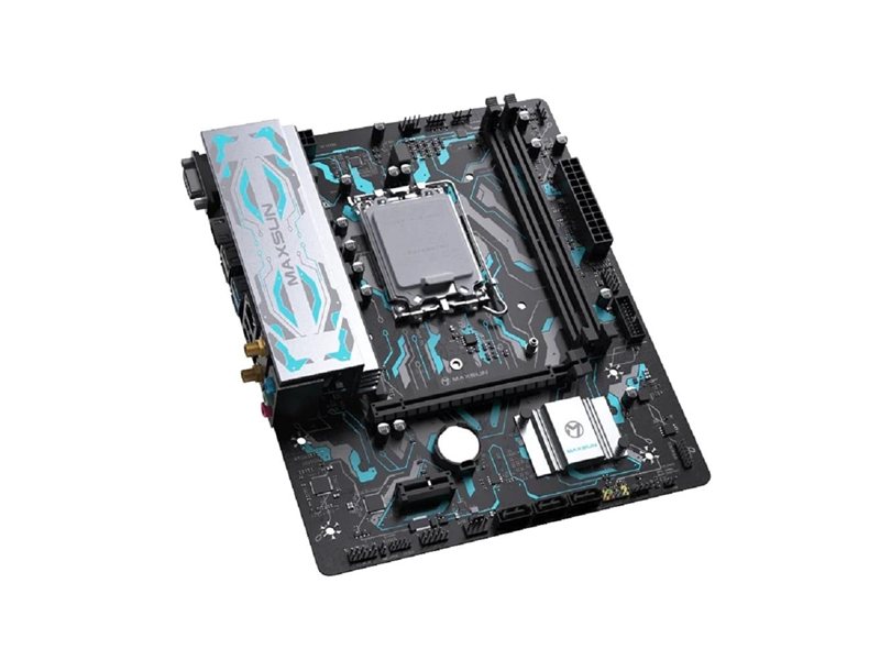 MAXSUN MS-B760M GAMING WIFI GANK V2 (Socket 1700, mATX, 2*DDR5, VGA/HDMI, 3*SATA3, 1*M.2, 1xPCI-E x16 /1xPCI-E x4, 4*USB 2.0, 2*USB 3.2 GEN 2, LAN 1*1G, Bluetooth, Wi-Fi 802.11ax, RTL)