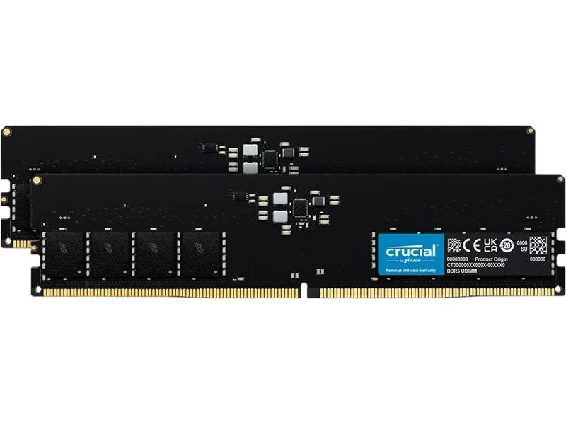 Оперативная память Crucial by Micron DDR5-5600 64GB Kit (2x32GB) UDIMM CL46 Black 1.1V, 1 Year Warrаnty