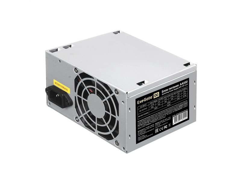 Exegate EX292240RUS Блок питания 550W ExeGate AA550 (ATX, 8cm fan, 24pin, 4pin, 2xSATA, IDE)