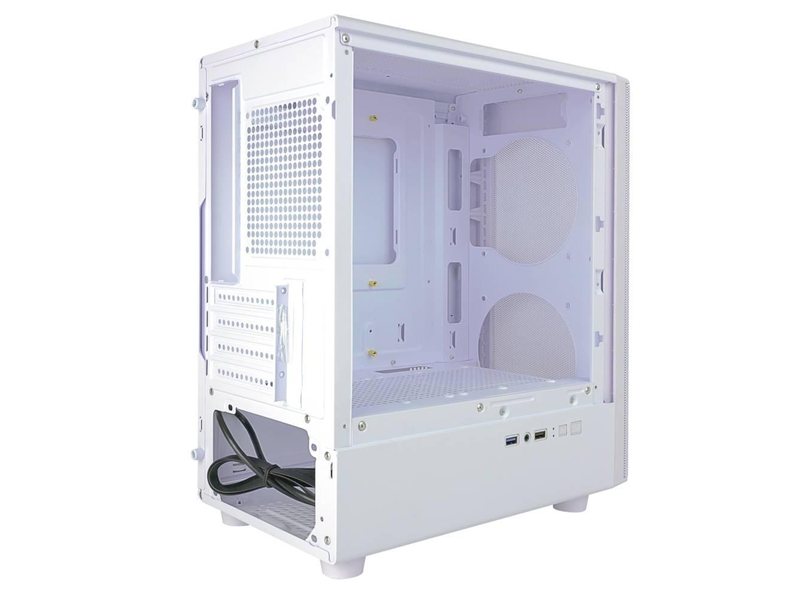 Корпус Ginzzu CL411 mATX передняя панель Сетка белый