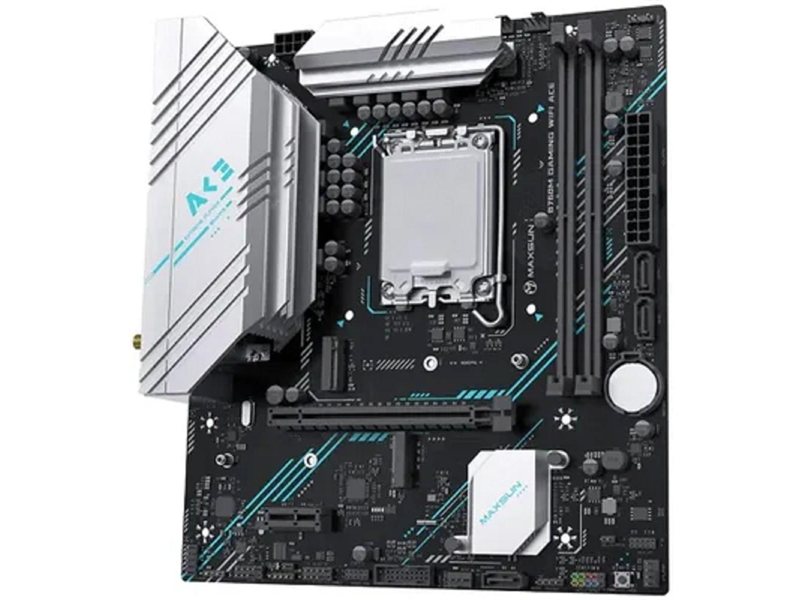 MAXSUN MS-B760M Gaming WIFI ACE (Socket 1700, mATX, 2*DDR5, VGA/HDMI, 3*SATA3, 2*M.2, 1xPCI-E x16 /1xPCI-E x4, 2*USB 2.0, 4*USB 3.2 GEN1, LAN 1*1G, Bluetooth, Wi-Fi 802.11ax, RTL)