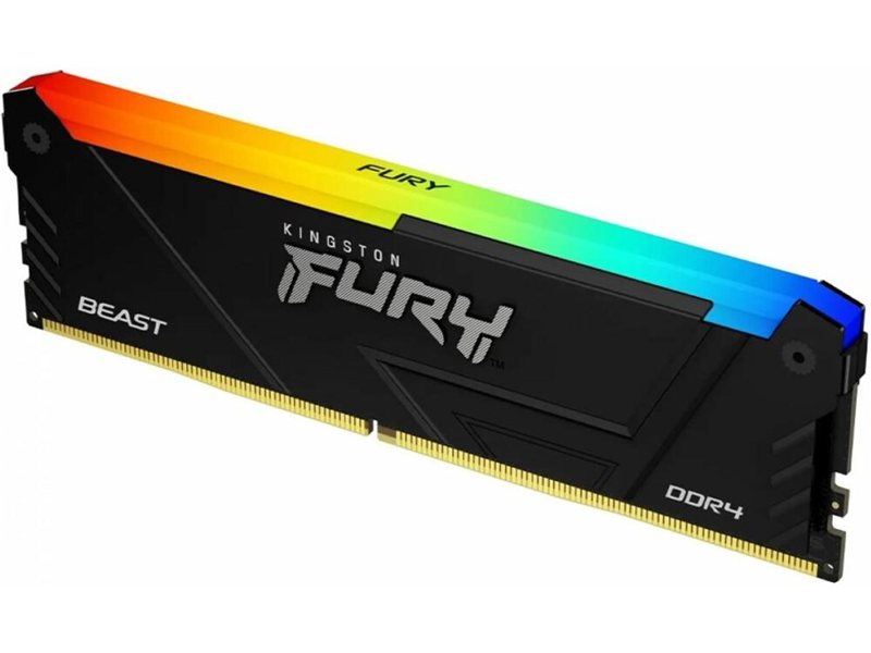 Память оперативная/ Kingston 64GB 3200MT/s DDR4 CL16 DIMM (Kit of 4) 1Gx8 FURY Beast RGB
