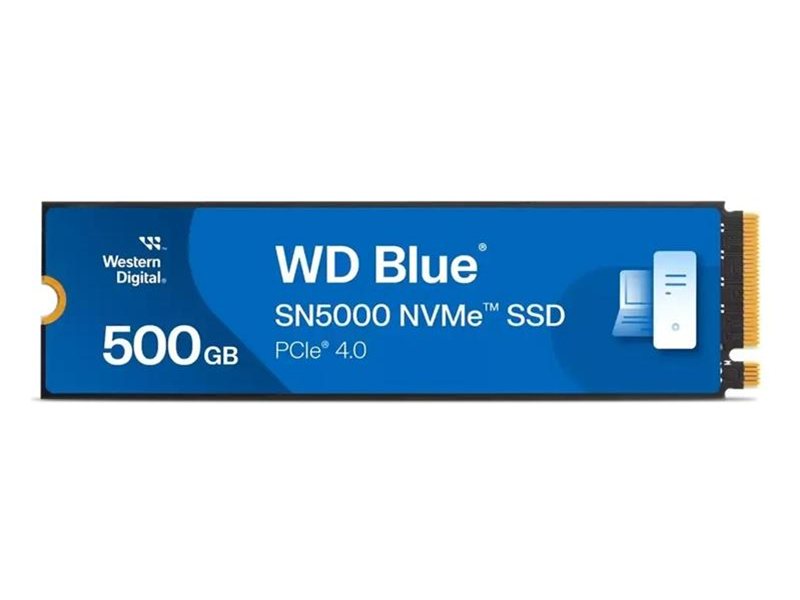 Твердотельный накопитель Western Digital Blue SN5000 SSD M2.2280 PCIe 4.0 500Gb, 5000MBs/4000MBs, TBW 300, WDS500G4B0E, 1 year