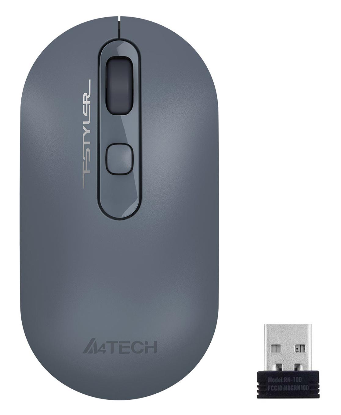 Мышь A4Tech Fstyler FG20 пепельный/синий оптическая 2000dpi беспров. USB для ноутбука 4but (FG20 ASH BLUE)