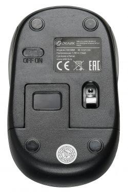 Мышь Оклик 665MW черный оптическая 1600dpi беспров. USB для ноутбука 3but (1025130)