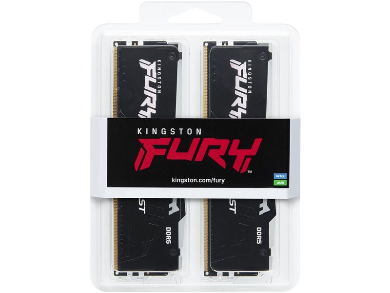 Память оперативная/ Kingston 64GB 5200MT/s DDR5 CL40 DIMM (Kit of 2) FURY Beast RGB XMP