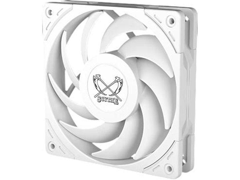 Кулер для корпуса/ Case Cooler Scythe Wonder Tornado 120 White (120x120x26mm, 4-pin PWM, 75.17CFM, 35.57dBA, 2500RPM, White)