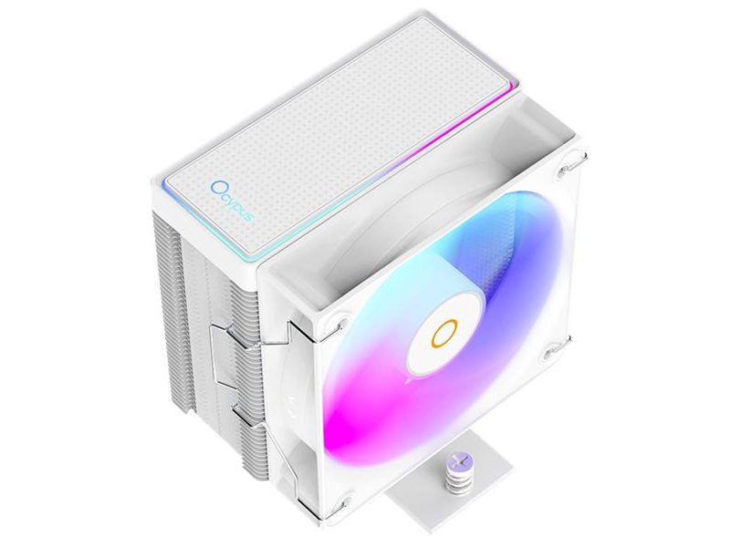 Кулер для процессора/ CPU Cooler Ocypus Gamma A40 WH ARGB Digital (200W, 4-pin PWM, LED temp., 133mm, Al/Cu, 4x6mm, ARGB, 1x100mm, 41CFM, 29.5dBA, 2400RPM, S: 1851/1700/1200/115X, AM5/AM4, white)