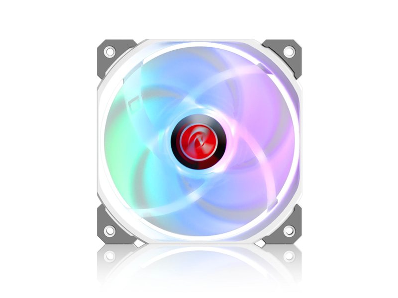Вентилятор корпусный/ Case Cooler Raijintek AGERAS 12 ARGB-1 (120x120x25mm, 4-pin PWM, 67.38CFM, 33dBA, 2200RPM, White)