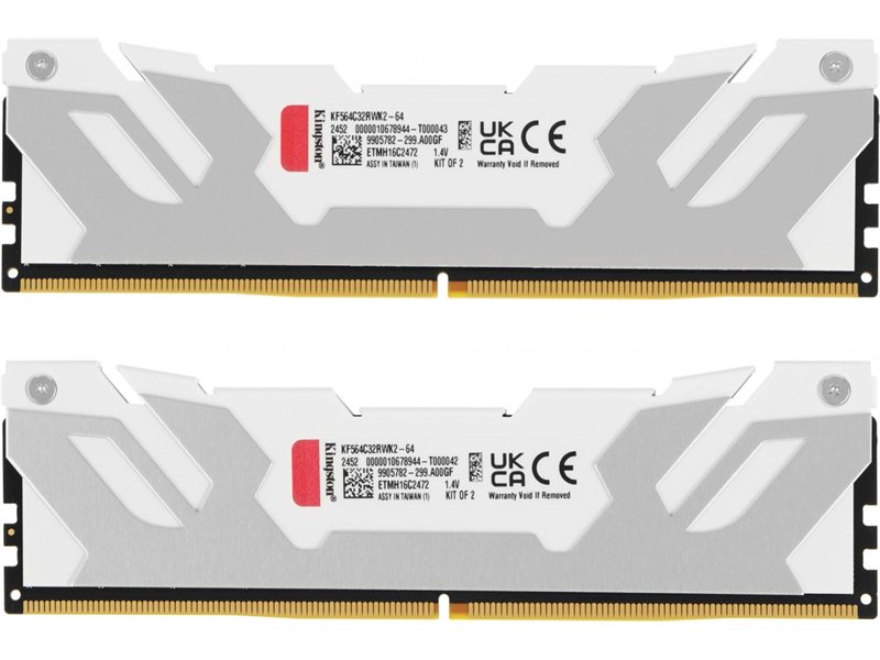 Память DDR5 2x32GB 6400MHz Kingston KF564C32RWK2-64 Fury Renegade XMP RTL Gaming PC5-51200 CL32 DIMM UDIMM 288-pin 1.4В kit single rank с радиатором Ret