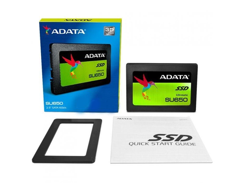 Твердотельный накопитель SSD ADATA SU650 ASU650SS-120GT-R 120GB 2.5" Client SATA 6Gb/s, 520/320, IOPS 20/75K, MTBF 2M, 3D NAND, DRAM less, 70TBW, 0,53DWPD, RTL {100} (461155)