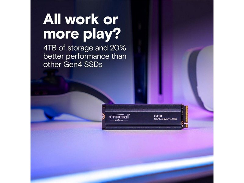 Твердотельный накопитель Crucial P310 1TB PCIe Gen4 NVMe 2280 M.2 SSD with heatsink CT1000P310SSD5