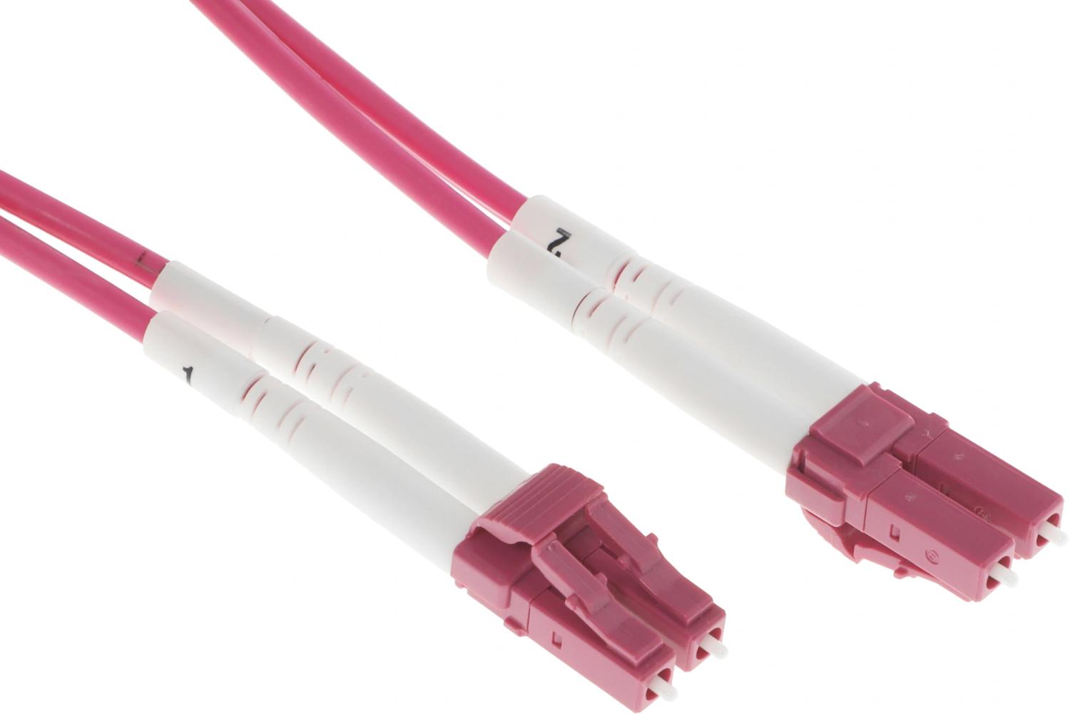 Патч-корд Lanmaster LAN-2LC-2LC/OM4H-1.0 2x50/125 OM4 LC дуплекс-LC дуплекс 1м LSZH розовый